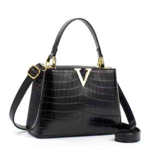 Dives "V" Accent Structured Shoulder Bag – Chic Korean Fashion Crossbody
