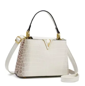 Dives "V" Accent Structured Shoulder Bag – Chic Korean Fashion Crossbody - Image 4